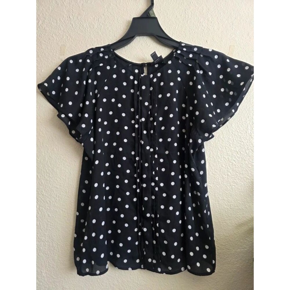 Worthington Petite Black & White Polka Dot Blouse – PL